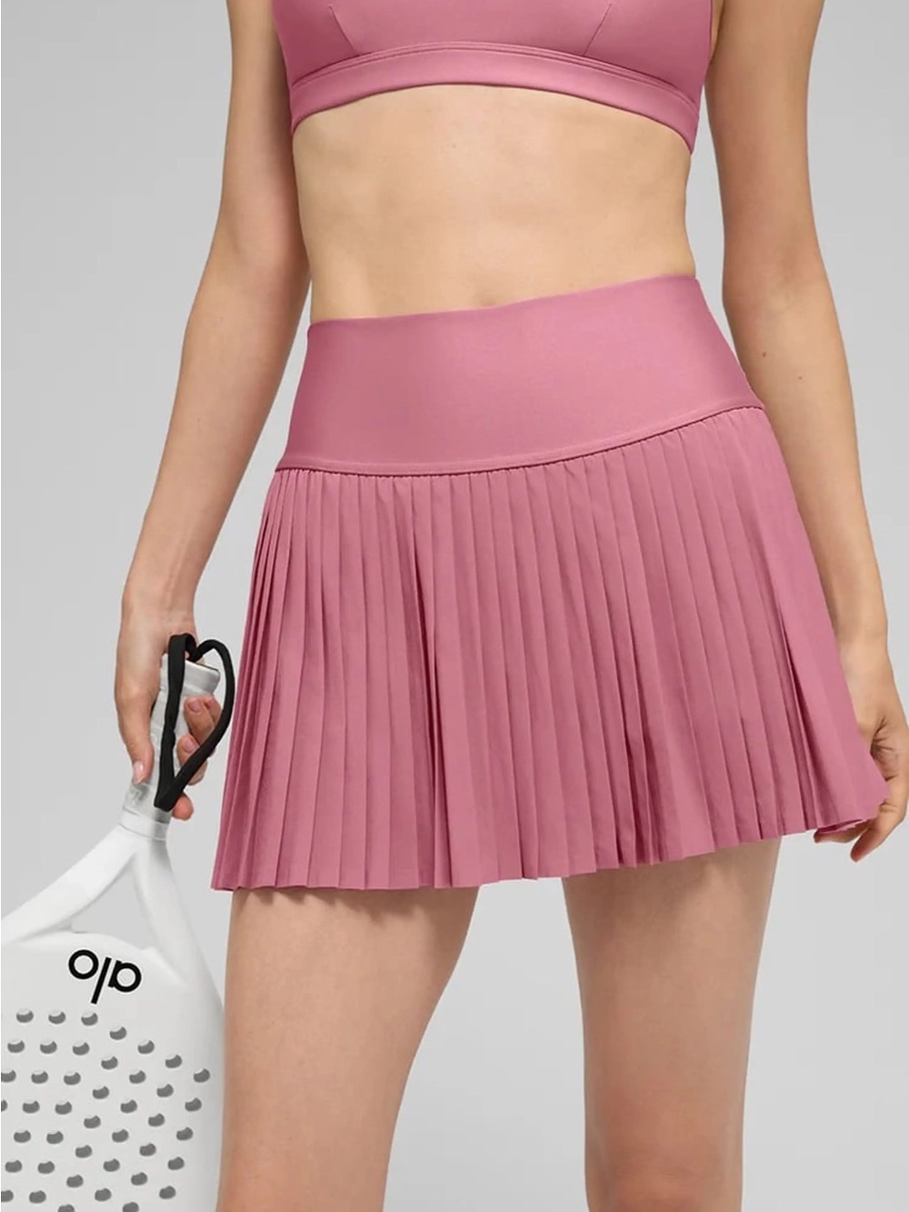 Pleated A-Line Tennis Skirt in Mauve